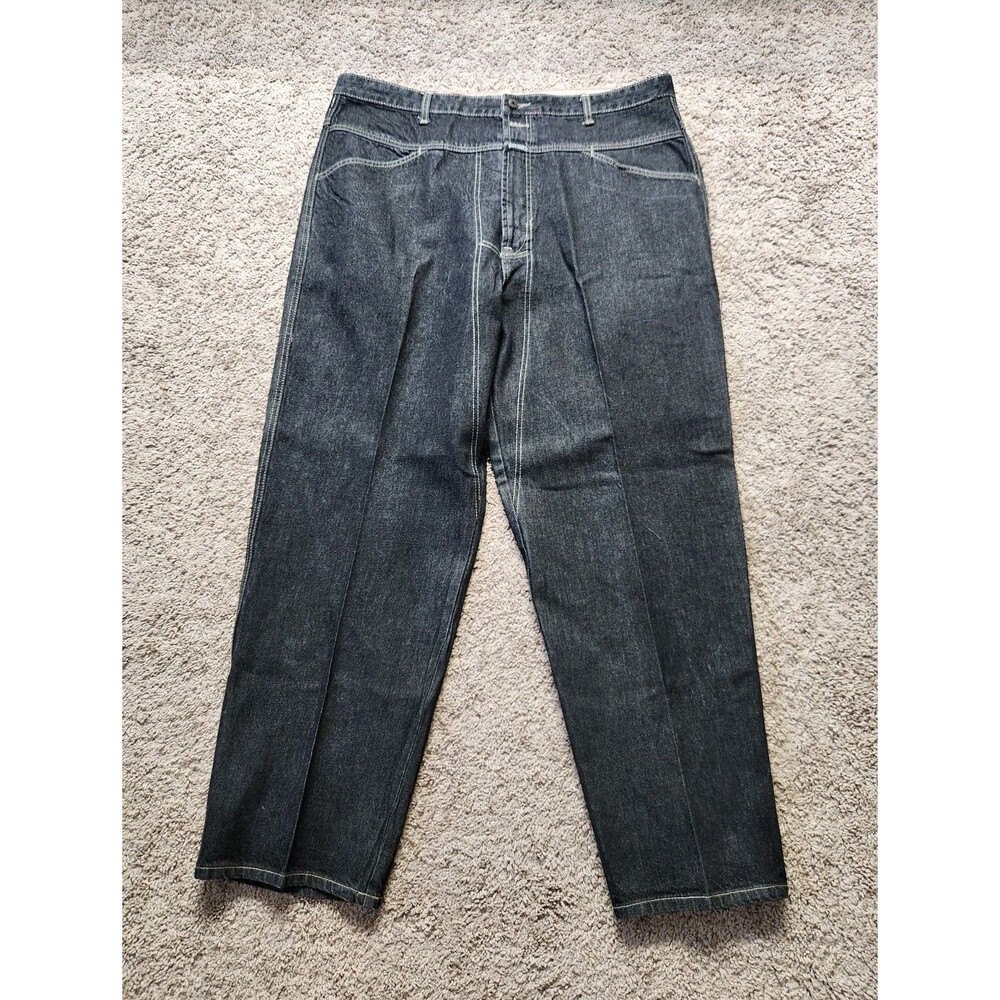 Vtg Y2K Marithe Francois Girbaud Mens 42x32 Carpenter Jeans Black Baggy Hip Hop